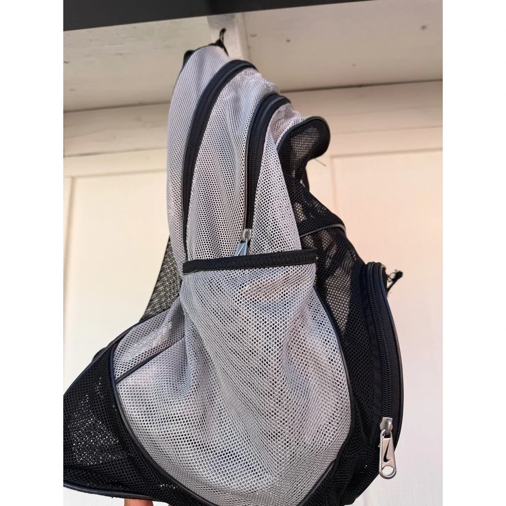 Vintage Nike Brasilia Mesh Black Backpack Baseball Bag See-Through Zippered - Picture 3 of 8